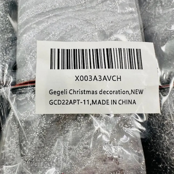 NEW Set Of 6 Silver Metallic Mesh Christmas Ribbon For Wreaths Christmas Tree - Picture 2 of 6